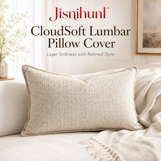 Jisnihunl™ CloudSoft Lumbar Pillow Cover – Decorative Throw Pillow Cover, Sofa Accent Cushion Case, Bedroom Pillow Cover, Modern Home Decor