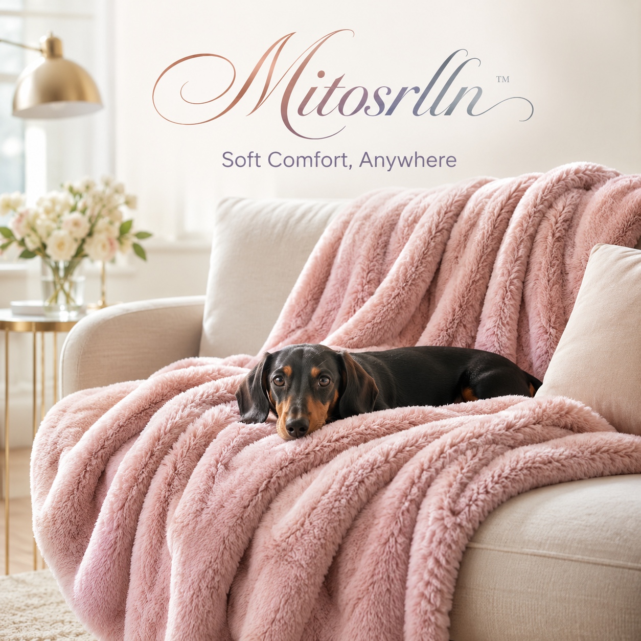Mitosrlln™ Soft Plush Dog Blanket, Cozy Cat Throw Blanket, Washable Fleece Pet Sleeping Cover for Sofa Bed Travel